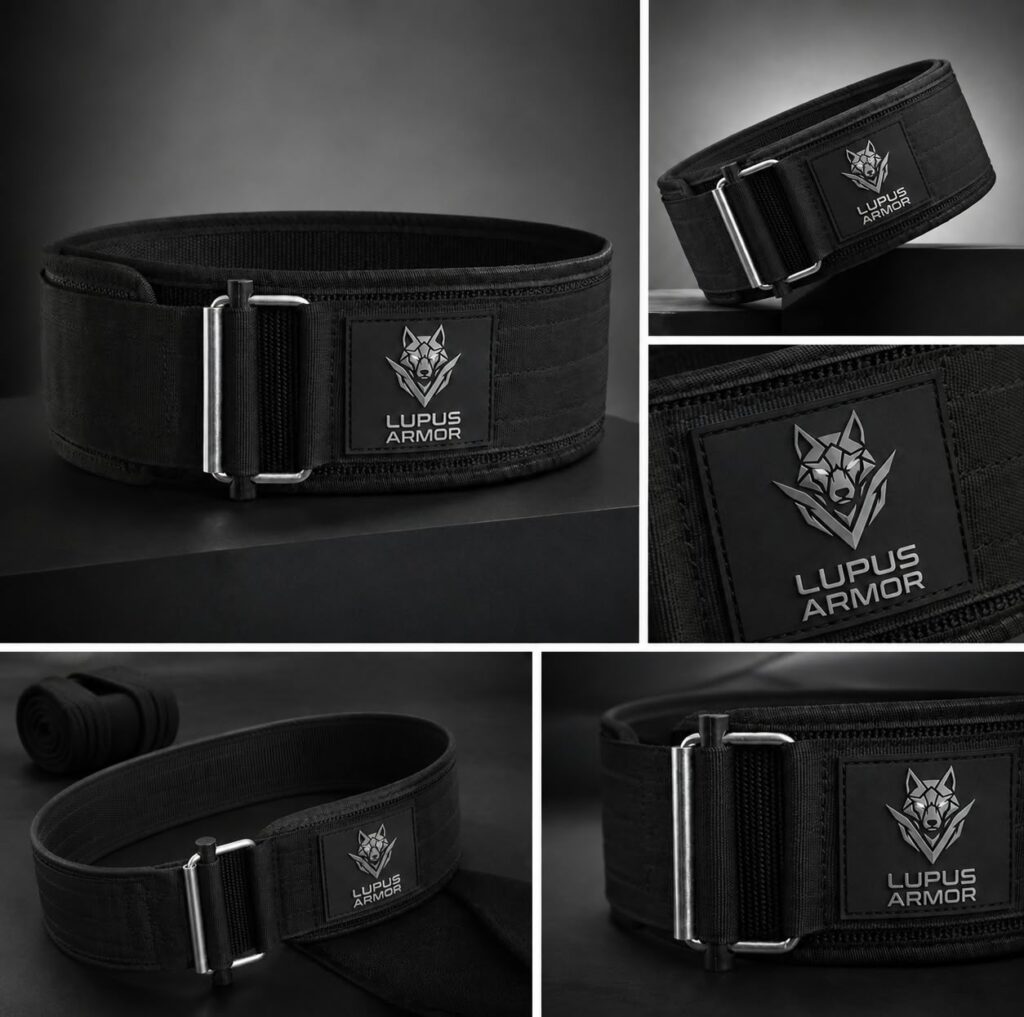 Lupus Armor 4-inch nylon weightlifting belt — product detail view